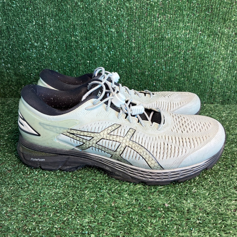 ASICS GEL-Kayano 25 FlyteFoam DuoMax Running Shoe Blue Grey Men 10 4E Extra Wide